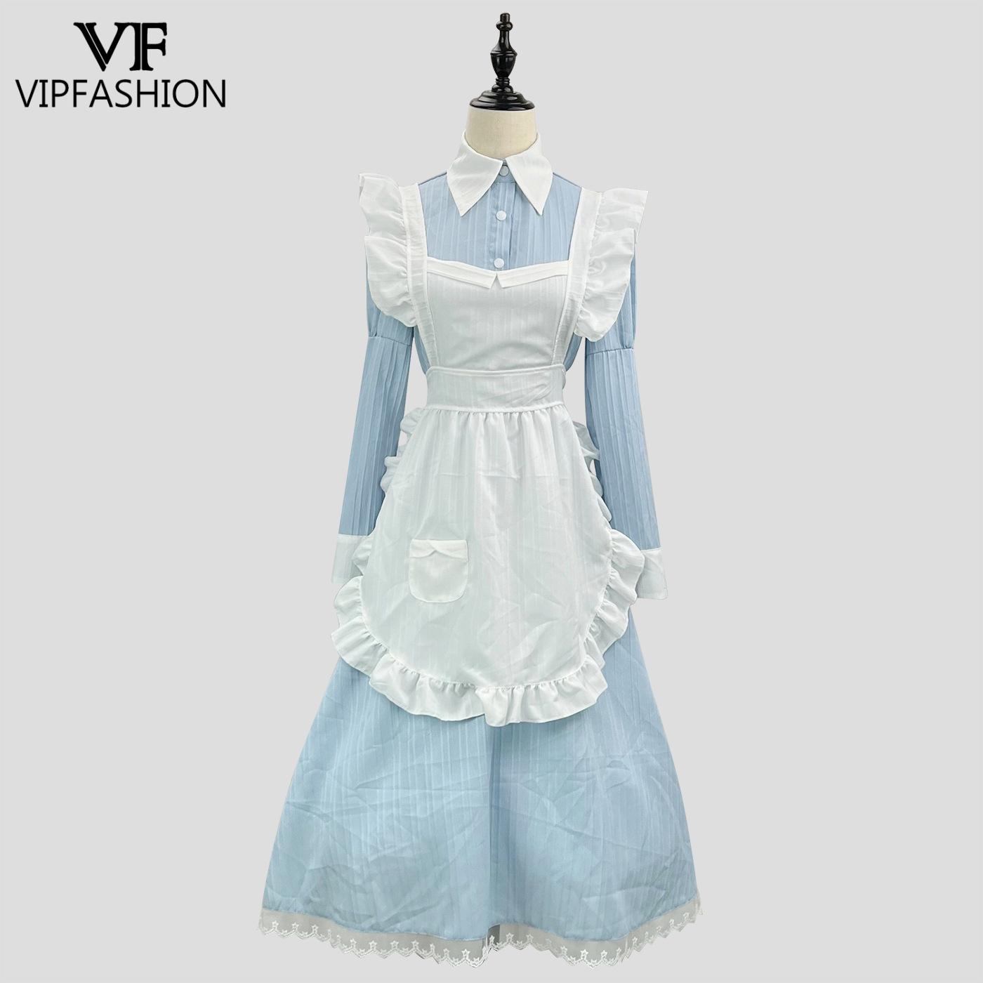 Embellish Knit - VIP แฟชั่น Victorian ชุดแม่บ้าน Lolita คอสเพลย์เครื่องแต่งกายแบบดั้งเดิมอังกฤษยาวชุดผ้ากันเปื้อนลูกไม้
