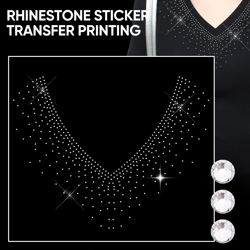 Hotfix Rhinestone Sheet - สติกเกอร์ติดเสื้อผ้ารูปตัววีแบบมีกลิตเตอร์ QIAO 1/2/4/6 ชิ้น - ไวนิลรีดร้อนแบบลอกออกง่ายสำหรับตกแต่งเสื้อผ้า