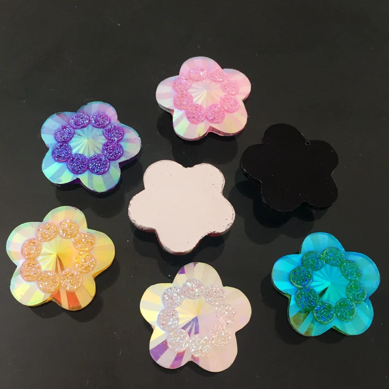 20pcs 20mm AB ผสมสีดอกไม้รูป r - Embellishment Glue Craft บทวิจารณ์และราคา