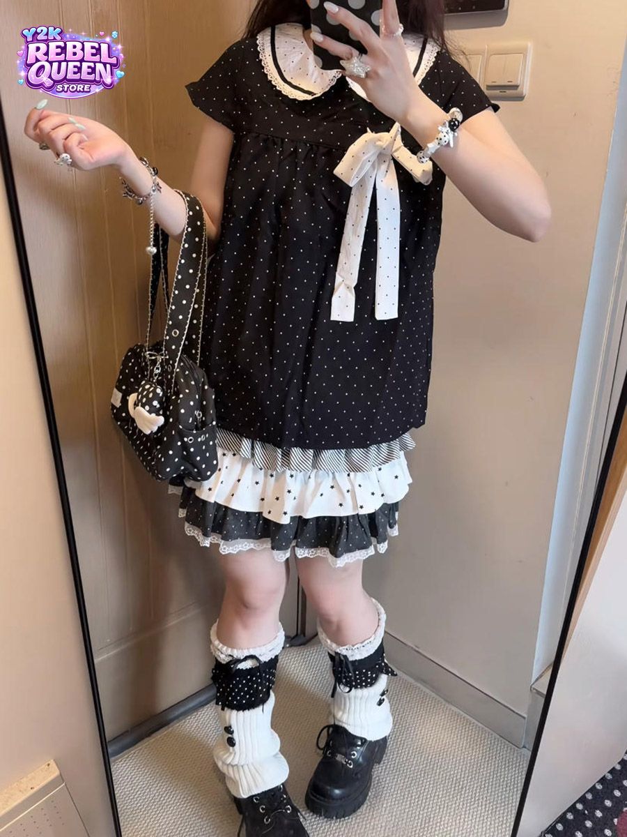 ชุดเซ็ต 2 ชิ้นสไตล์ Y2K คาวาอี - Elastic Lace Trim บทวิจารณ์และราคา