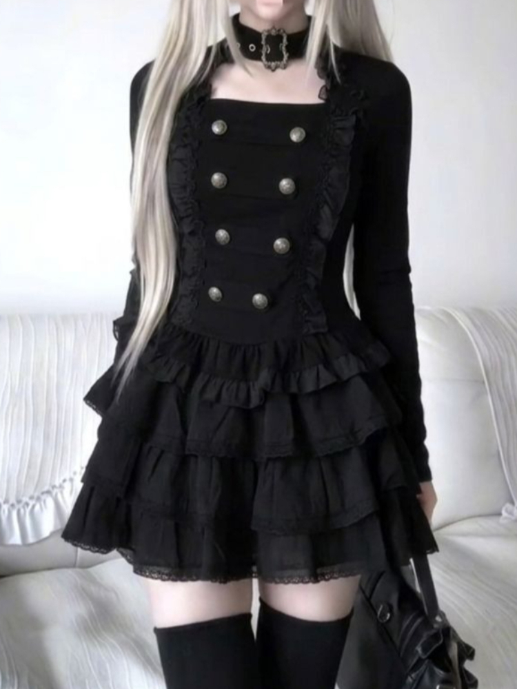 ชุดเซ็ต 2 ชิ้นสไตล์โกธิคฮาราจู - Elastic Lace Trim บทวิจารณ์และราคา