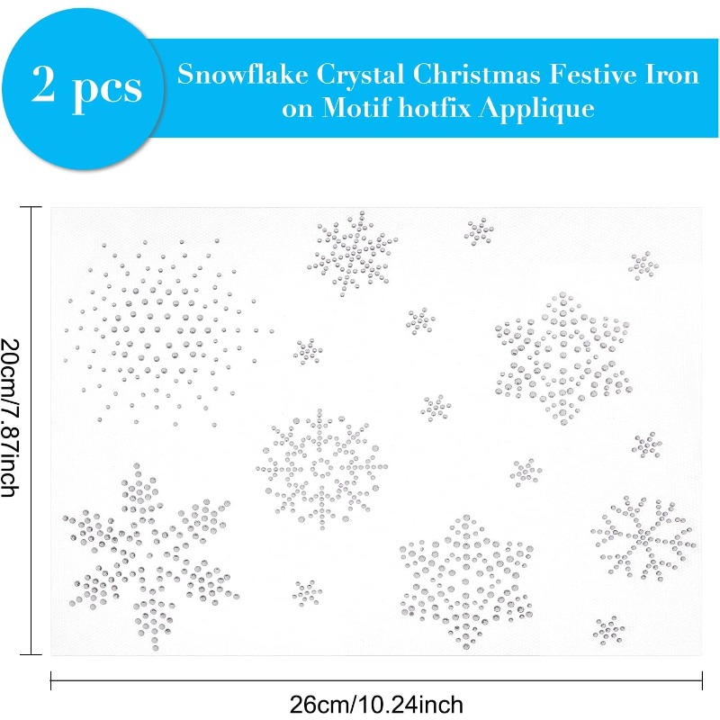 2 แผ่นเกล็ดหิมะเหล็กบน Rhinest - Hotfix Rhinestone Sheet บทวิจารณ์และราคา